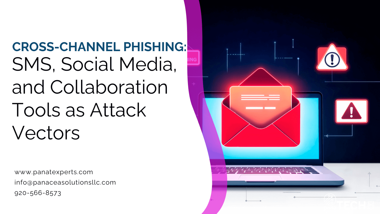 Warning symbol for multi-platform phishing threat