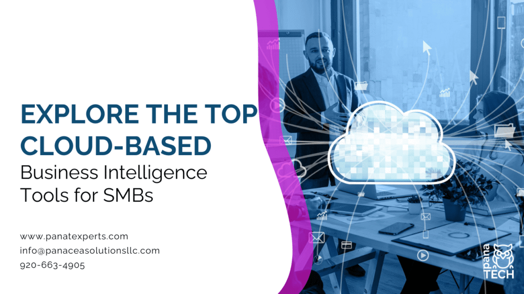 Dashboard showing cloud-based business intelligence tools helping SMBs analyze business data and improve decision-making.