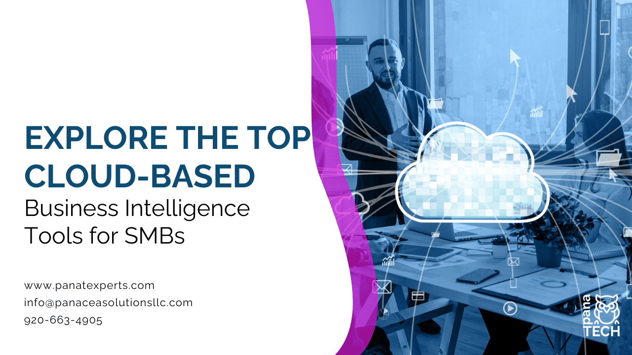 Dashboard showing cloud-based business intelligence tools helping SMBs analyze business data and improve decision-making.