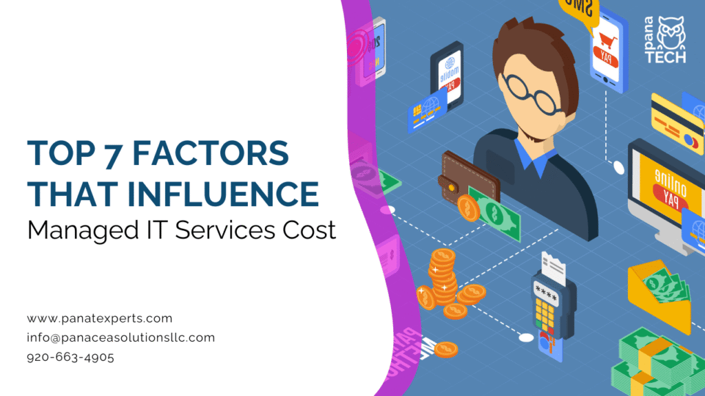 Managed IT services cost factors including security, cloud infrastructure, compliance, and IT support pricing.
