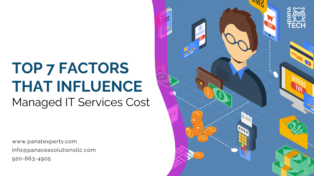 Managed IT services cost factors including security, cloud infrastructure, compliance, and IT support pricing.
